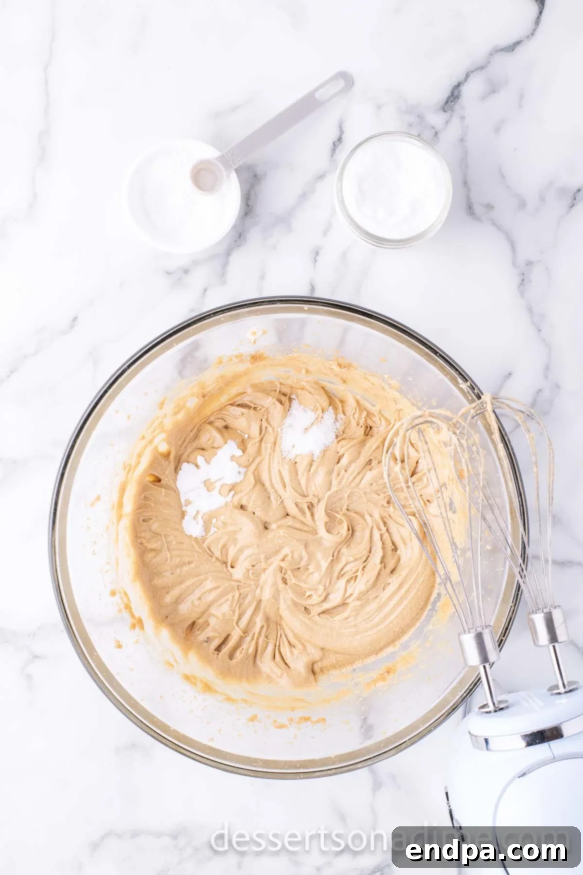 Mixture combined in a bowl.