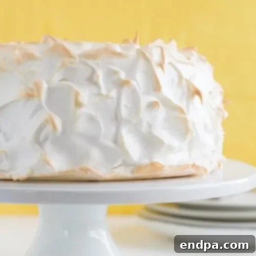 Zesty Lemon Meringue Angel Cake, light and delicate with just the right amount of tart lemon flavor.