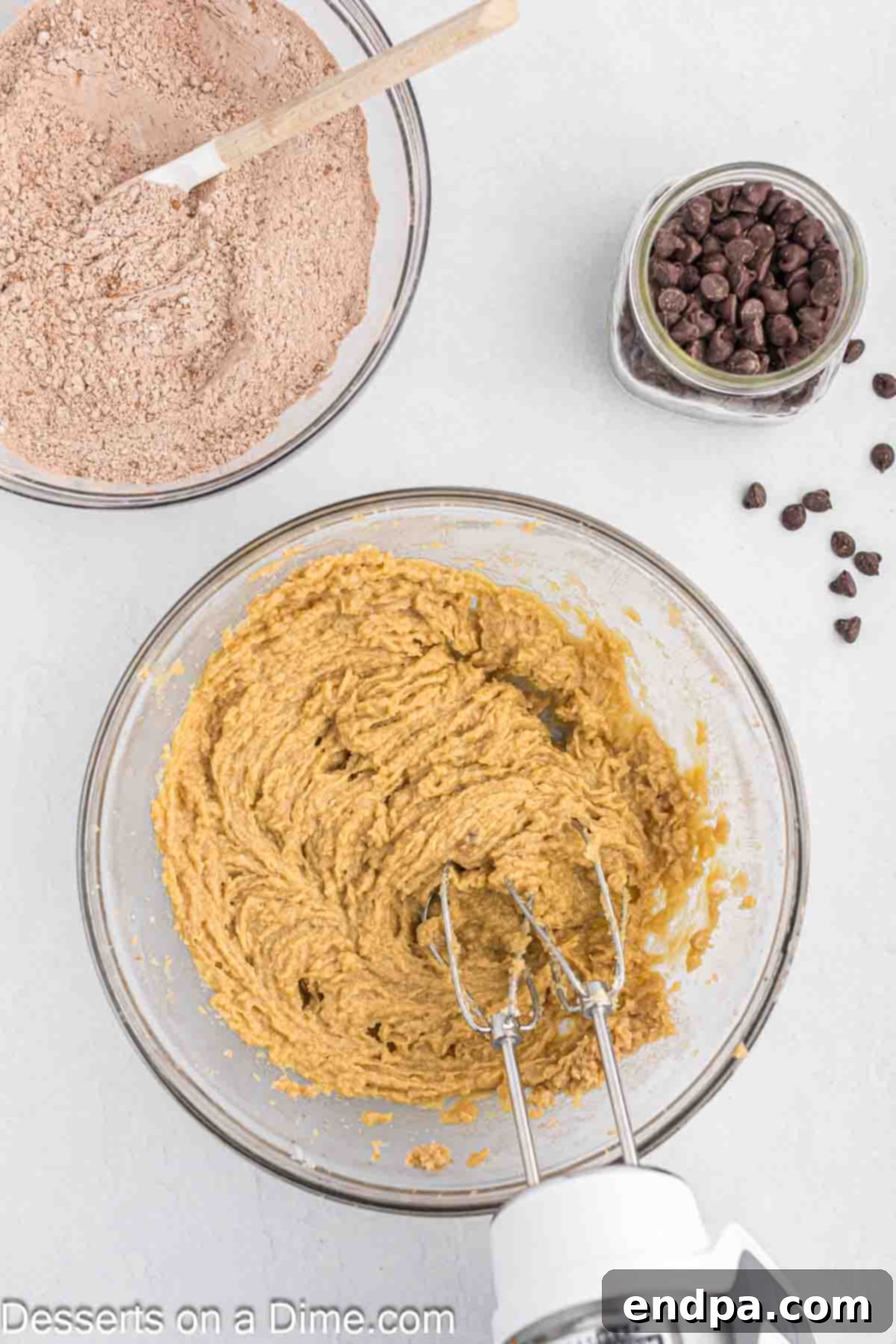 Dry ingredients and wet ingredients combined. 