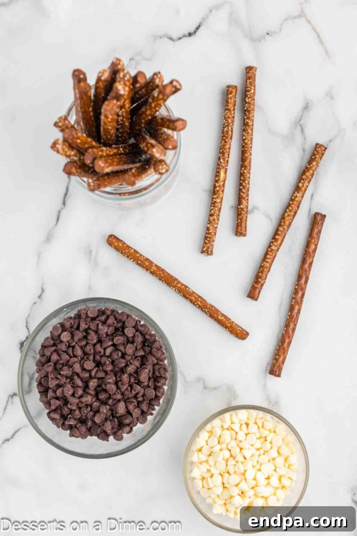 Touchdown Twists 3 Ingredients for recipe - Pretzel rods, chocolate chips
