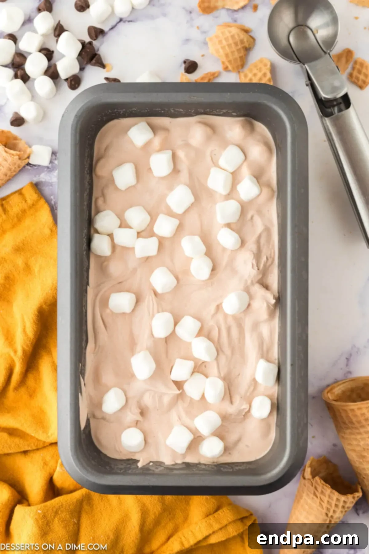 Hot Cocoa Ice cream frozen and ready to serve.