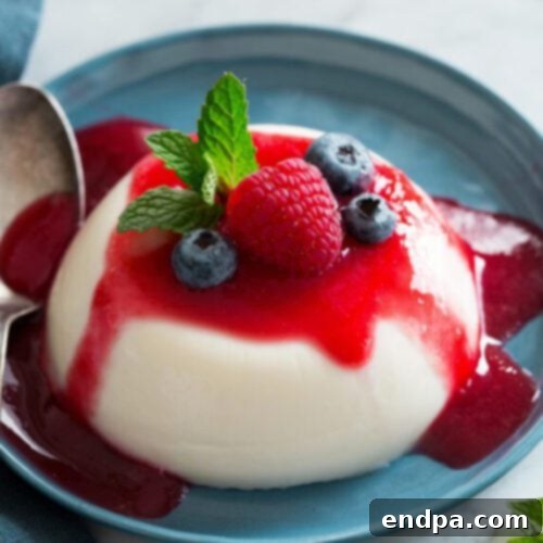 Panna cotta with berries.