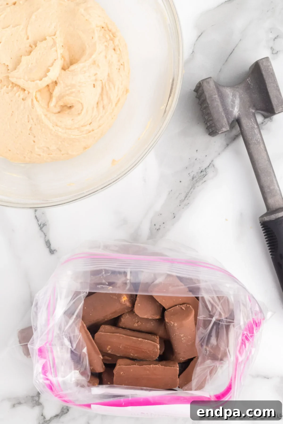 Decadent Butterfinger Crunch Pie 6 Bag of Butterfinger candy ready to be crushed.