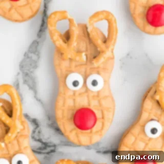 Sweet Yuletide Treasures 11 Nutter Butter Reindeers, an adorable and easy-to-make no-bake cookie for the holidays.