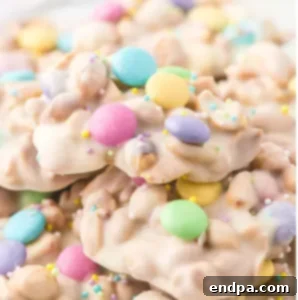 Sweet Yuletide Treasures 13 Crock Pot Easter Candy Clusters, an easy 4-ingredient festive treat made in a slow cooker.