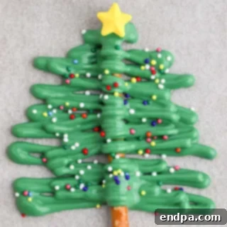 Sweet Yuletide Treasures 5 Christmas Tree Pretzels, a fun and festive holiday treat made with only 4 ingredients.