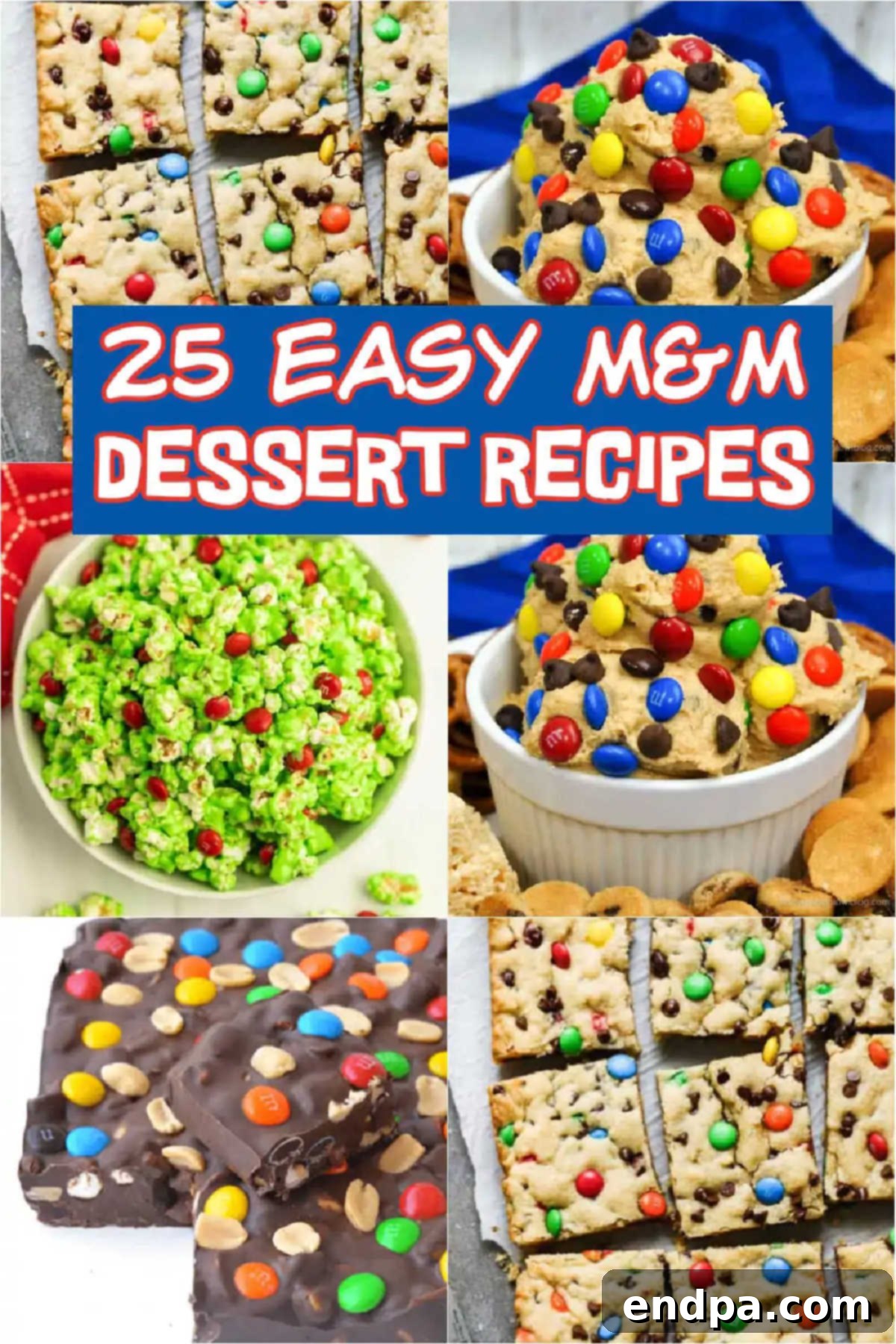 Whether you're planning a special occasion or simply want to elevate your everyday desserts, M&M dessert recipes are easy to make. M&M dessert recipes can add a pop of color, crunch, and delicious chocolatey goodness to any table. #dessertsonadime #mmdessertrecipes #M&Mdessertrecipes
