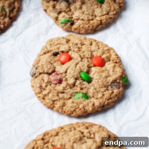 Delicious and easy-to-make Amish Monster Cookies with M&M's, a common treat at Amish gatherings.