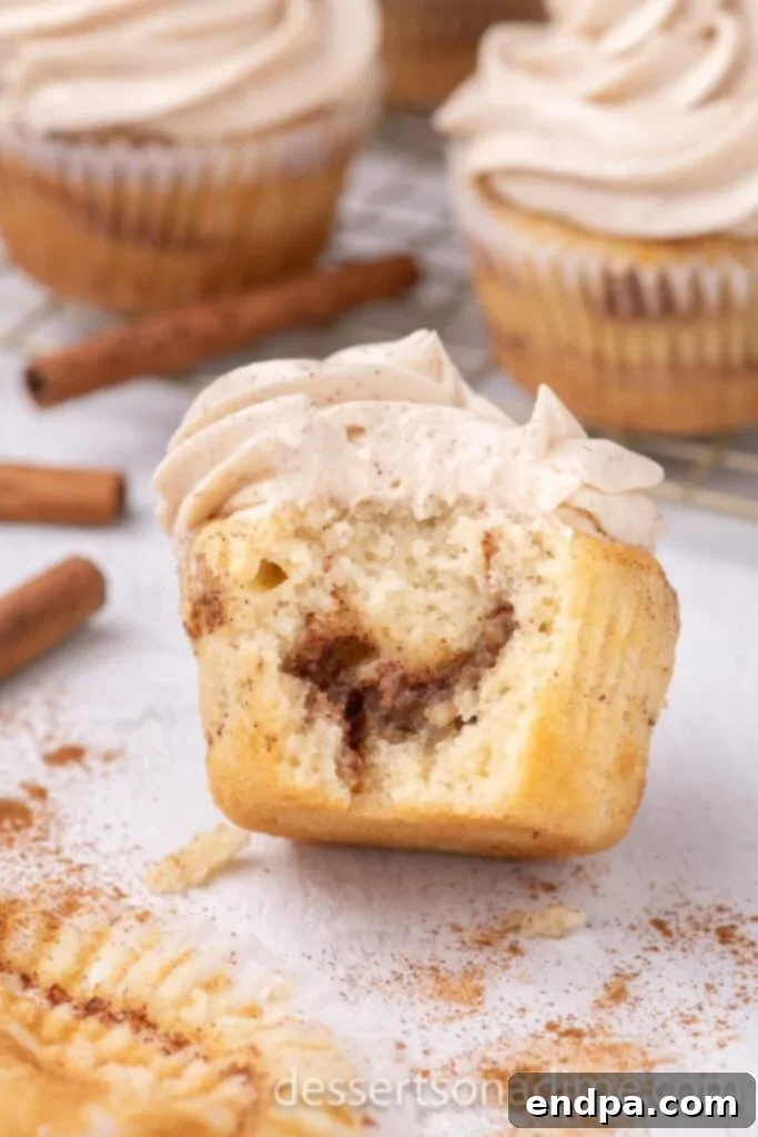 Heavenly Snickerdoodle Cupcakes 2 Close up image of Snickerdoodle cupcake