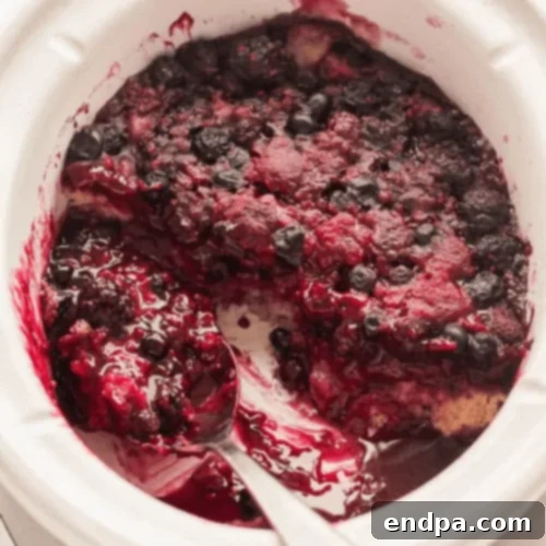 Ultimate Cobbler Collection 4 Slow Cooker Berry Cobbler, an easy dessert made with fresh or frozen berries.
