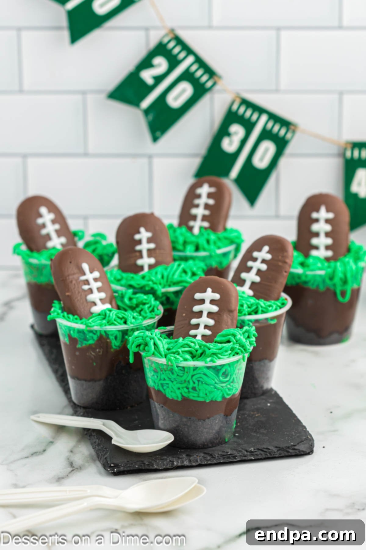 Football Dirt cups ready to serve.