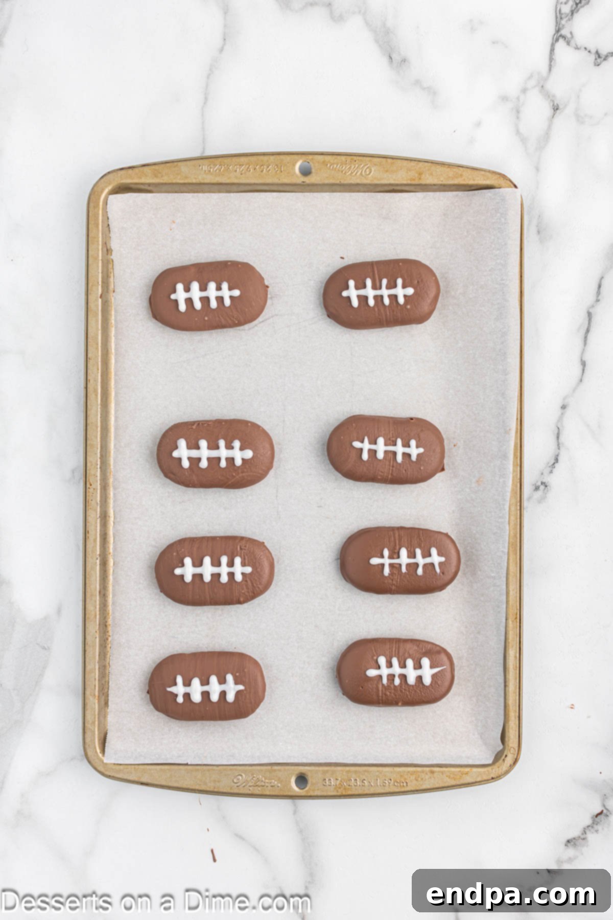 Cookies with icing on top to look like a football.