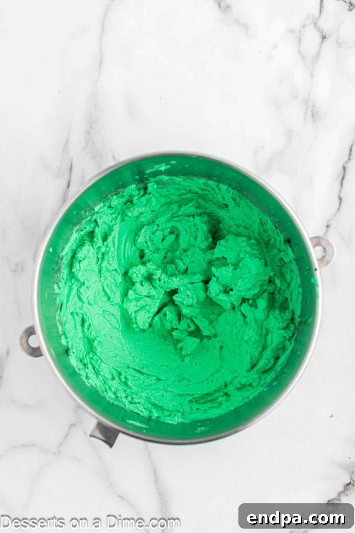 Bowl with whipped cream mixture.