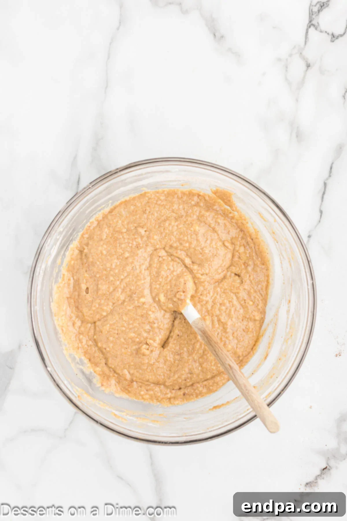 Combine the flour, baking soda, cinnamon, and nutmeg into the mixture.