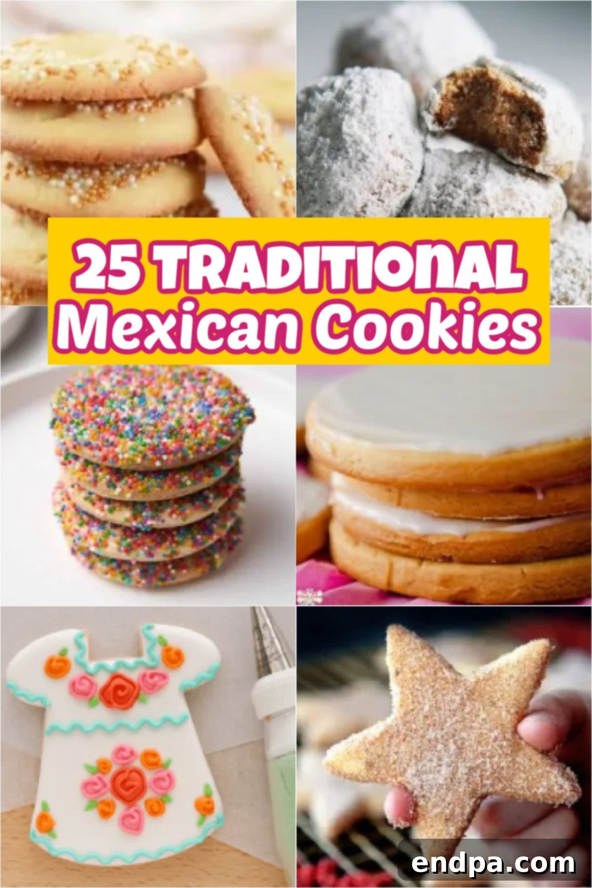 Mexico's Beloved Cookie Heritage 2 A vibrant assortment of 25 Traditional Mexican Cookies ready to be enjoyed. Perfect for parties, weddings, Christmas, or simply as a homemade treat. Featuring classics from wedding cookies to Mexican Cinnamon Cookies, these recipes are a delight to make at home.