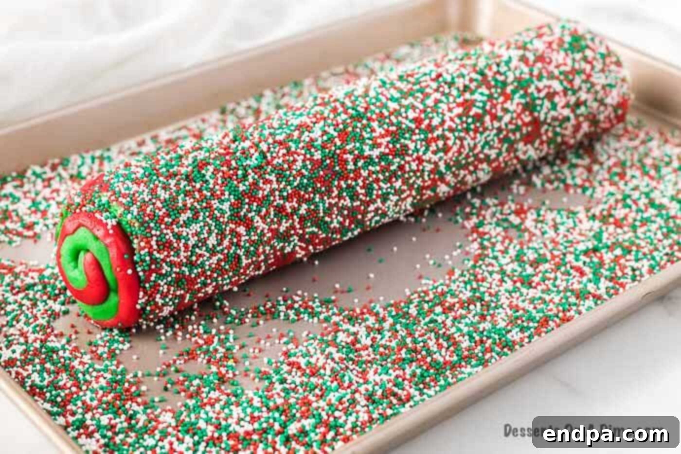 Cookie dough rolled into a log