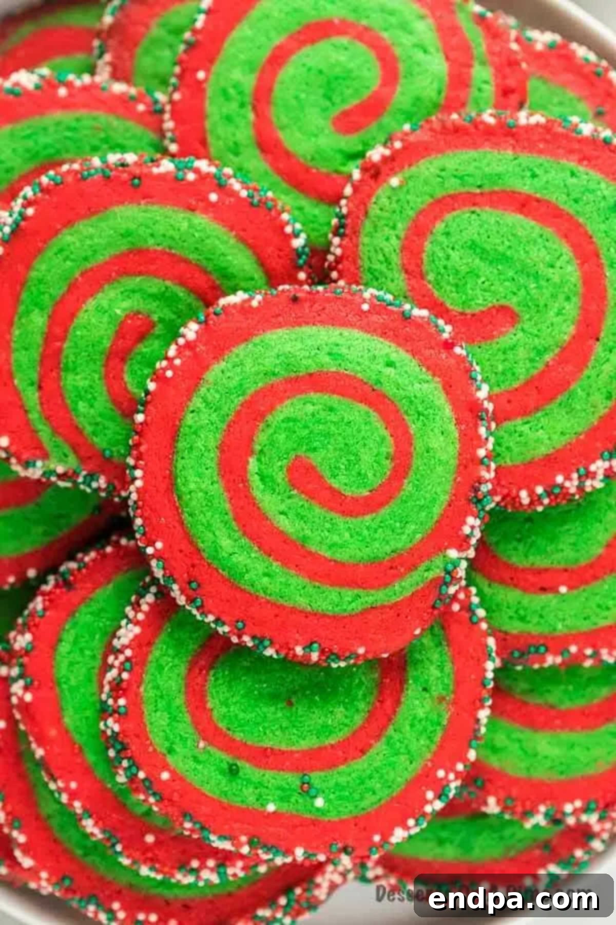 Christmas Pinwheel Cookies stacked
