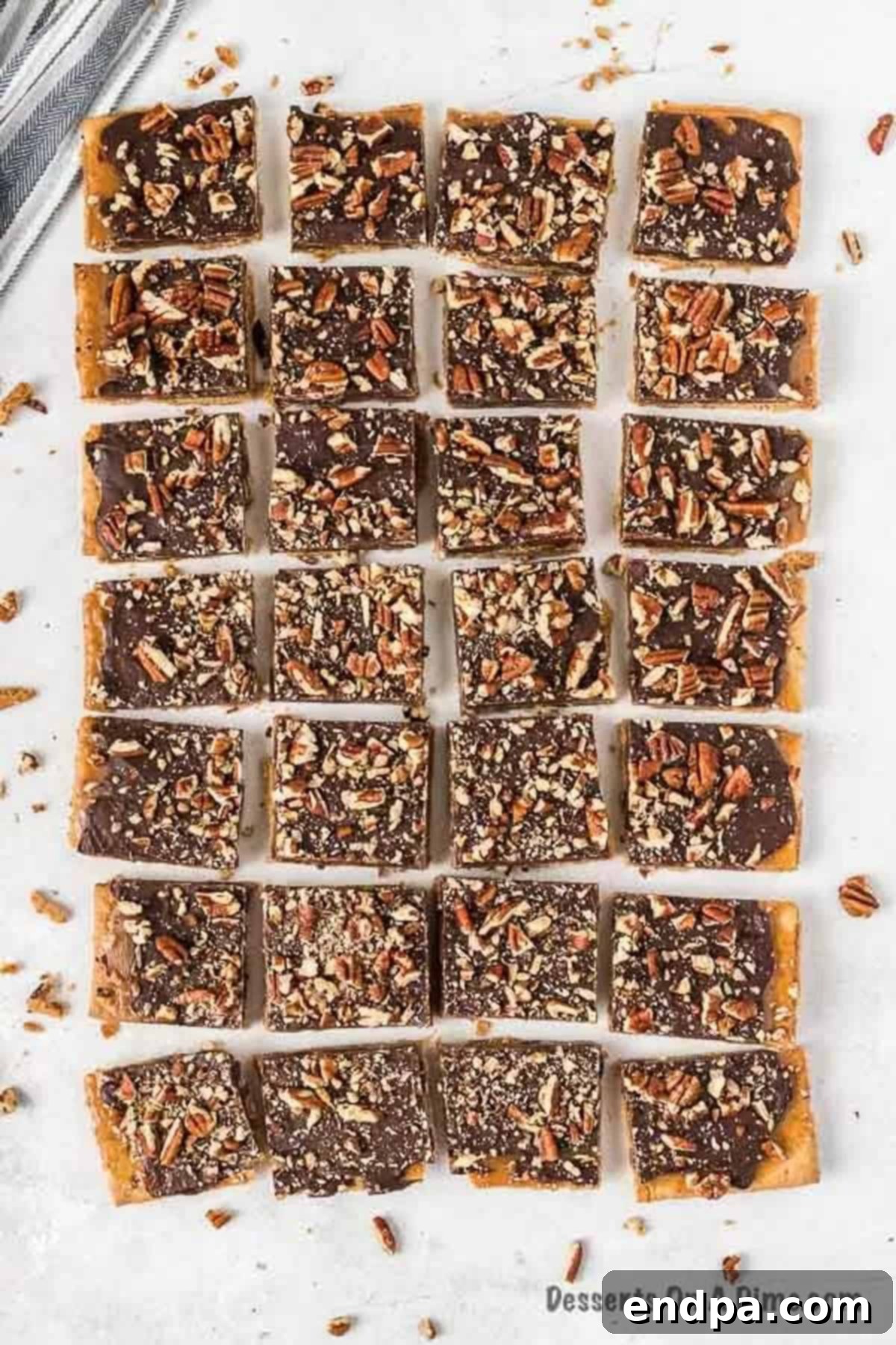 The hardened Graham Cracker Toffee broken into irregular, delicious pieces.