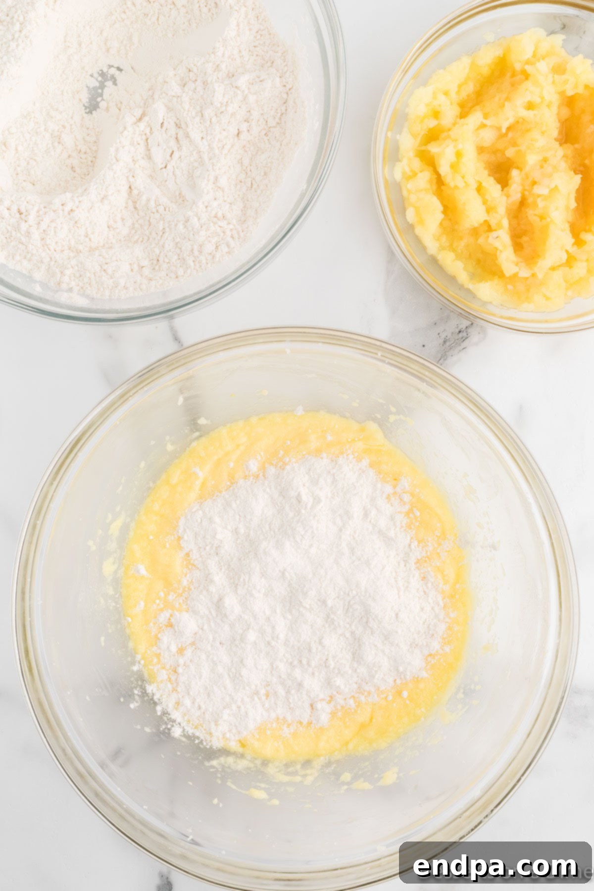 Grilled Pineapple Sweetbread 8 Flour added to wet ingredients.