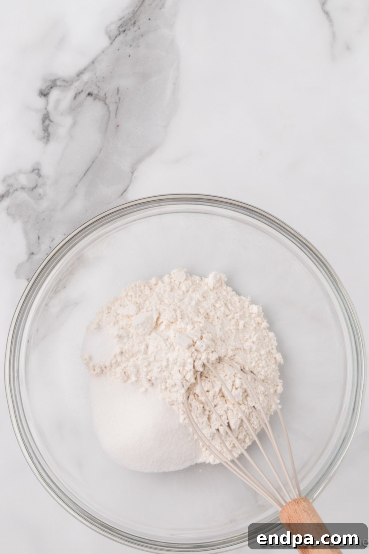 Bowl with crust ingredients.