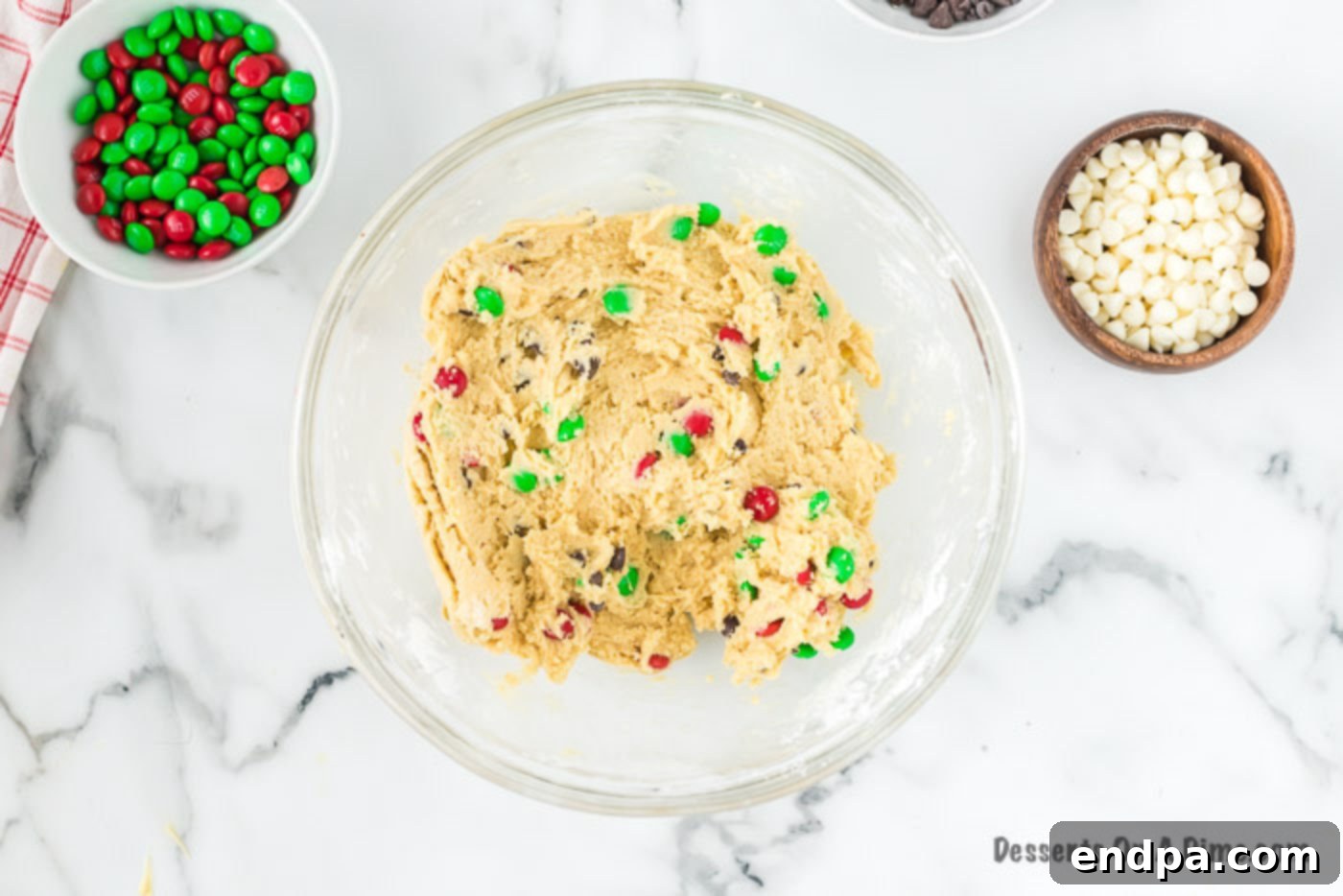Joyful Christmas Cookie Bars 4 The fully combined cookie dough ready to be pressed into the baking dish.