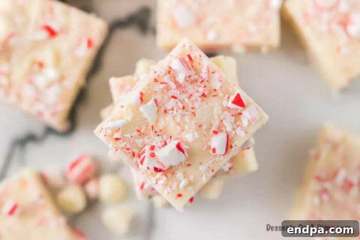 Set peppermint fudge cut into neat squares, ready to serve.