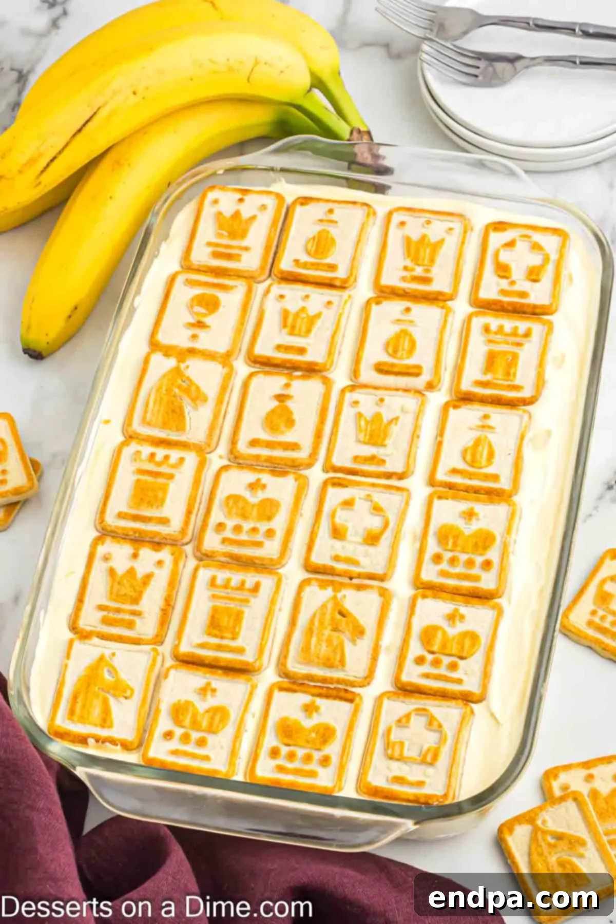 Paula Deen's Southern Banana Pudding 13 Banana pudding in dish ready to serve.