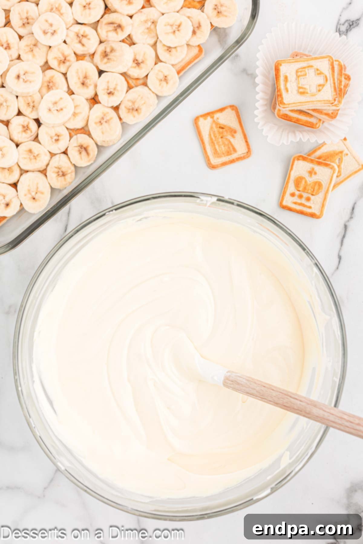 Paula Deen's Southern Banana Pudding 9 Cream cheese mixture in cool whip mixture.