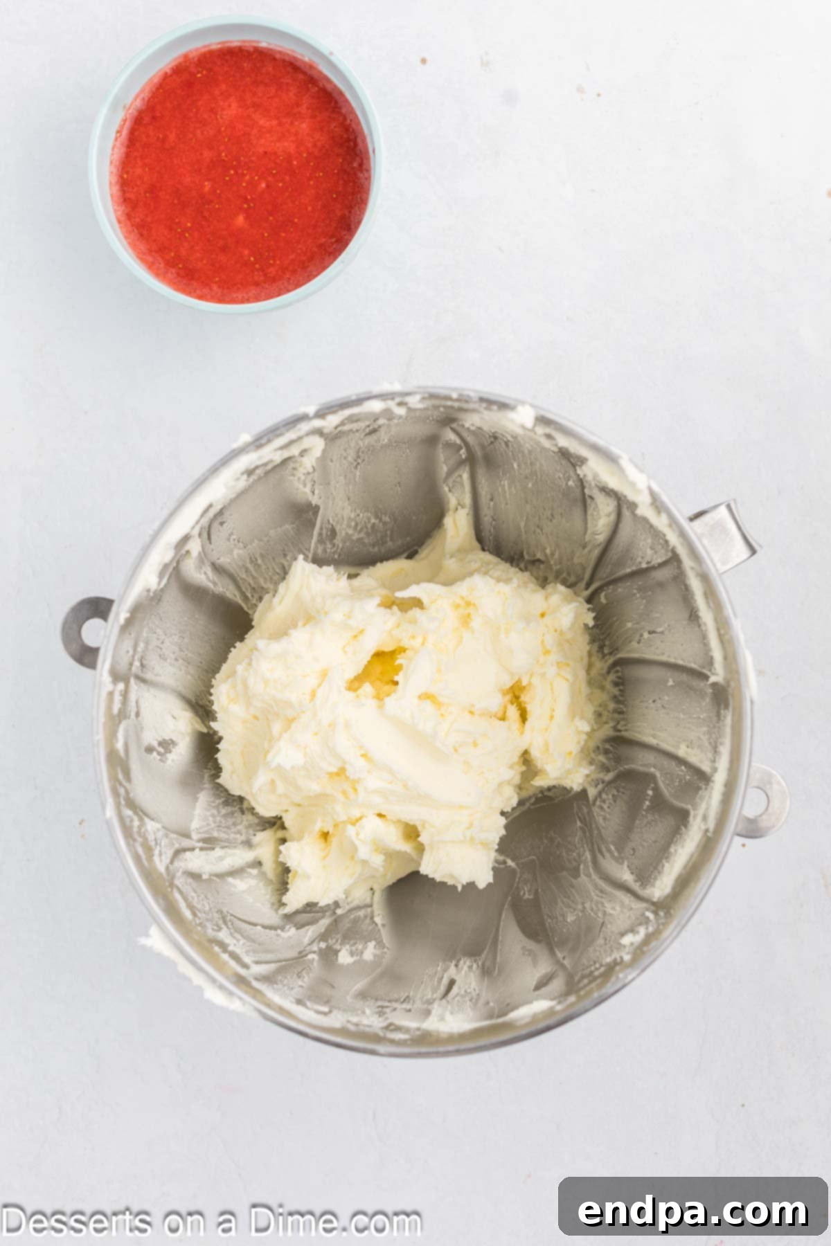Sweetheart Swirl Cupcakes 6 Butter creamed in a bowl.
