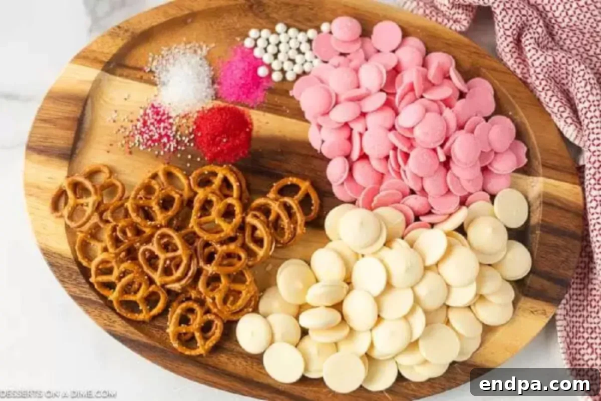 Sweet and Salty Valentine Pretzel Delights 3 Ingredients needed - pretzel twist, candy melts, sprinkles