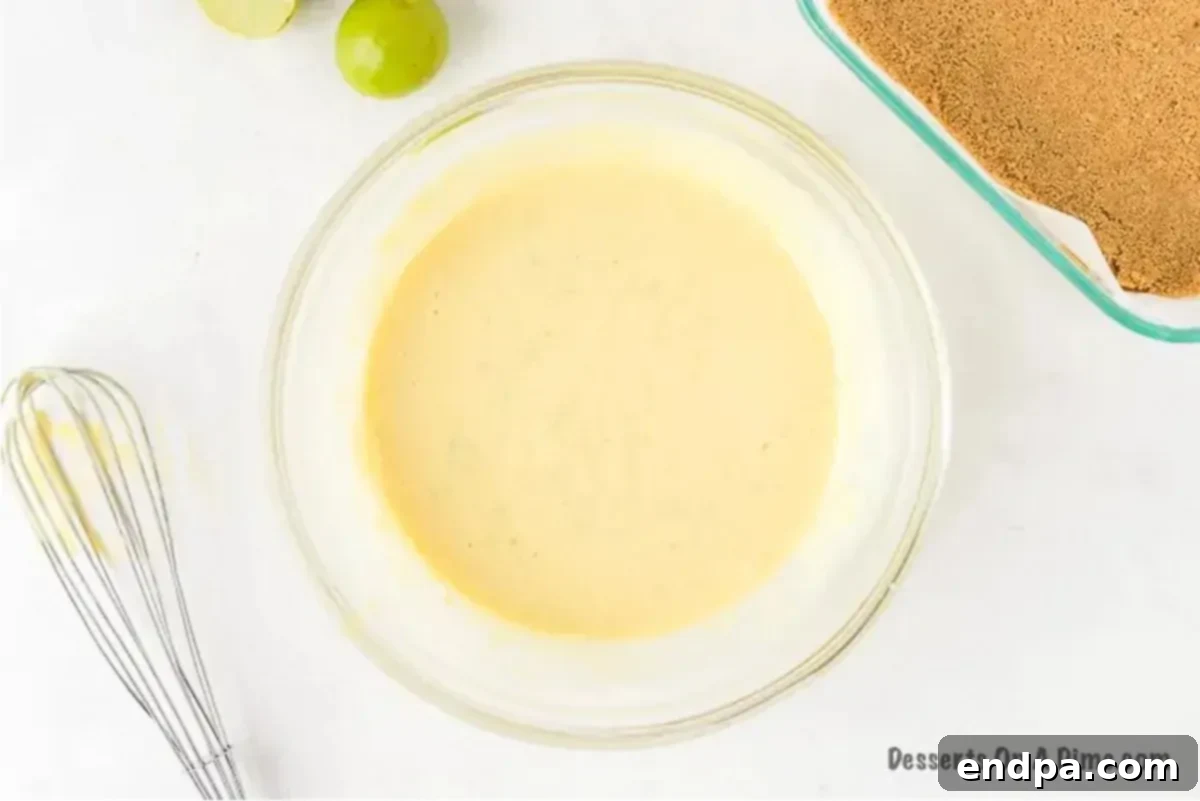Zesty Key Lime Squares 8 Mixture combined.