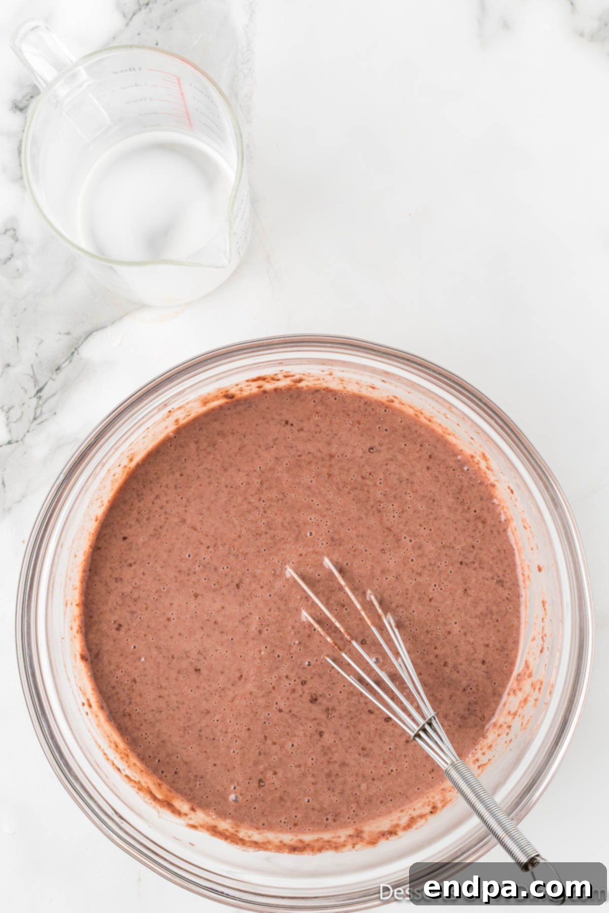 Decadent Layered Chocolate Trifle 7 Pudding mix combined in bowl.