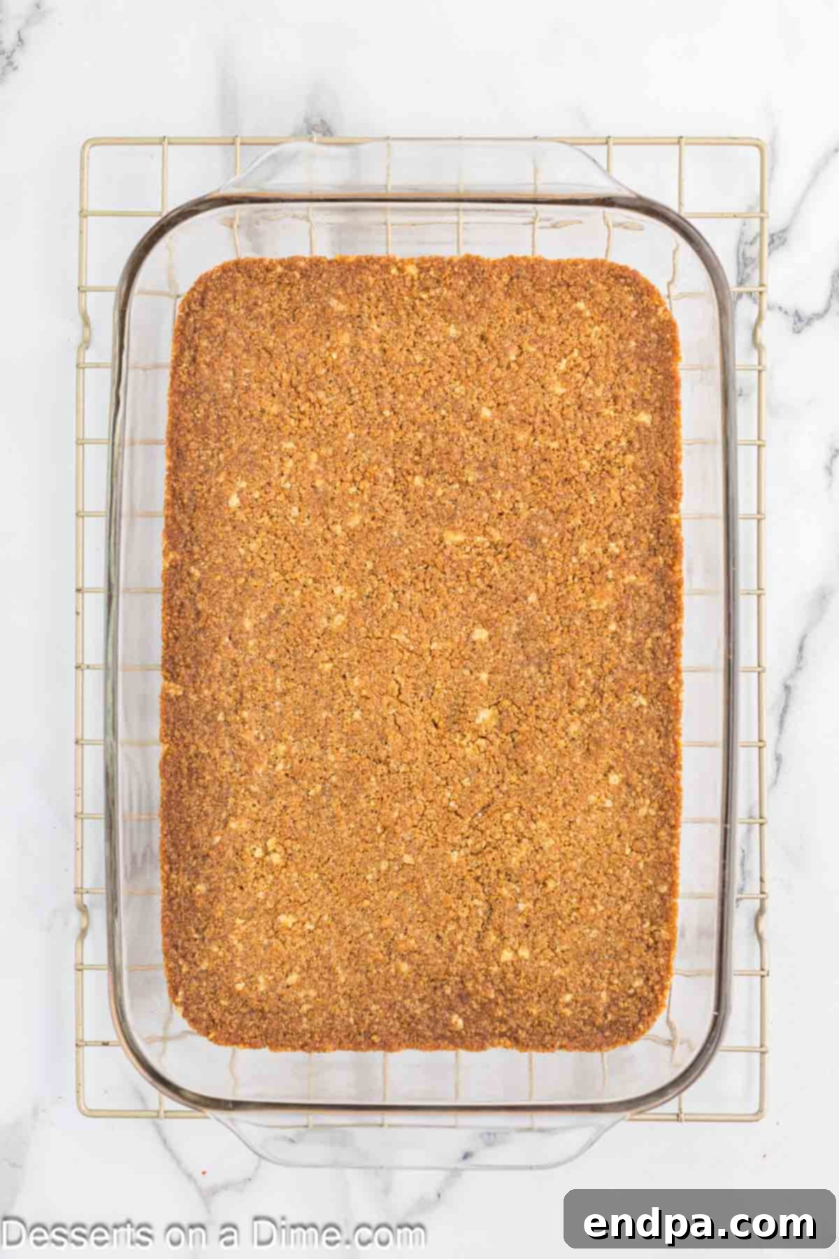 Crust pressed into baking dish and baked.