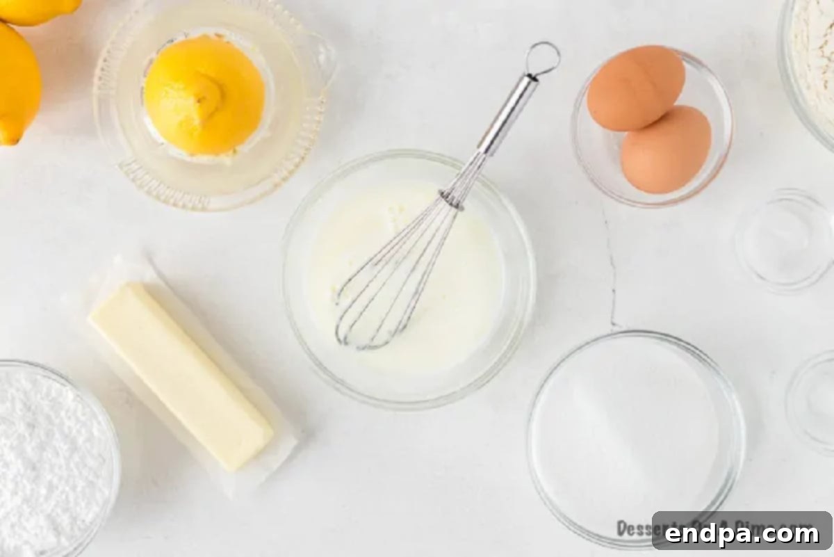 Milk and lemon juice combined in a small bowl, ready for the recipe.