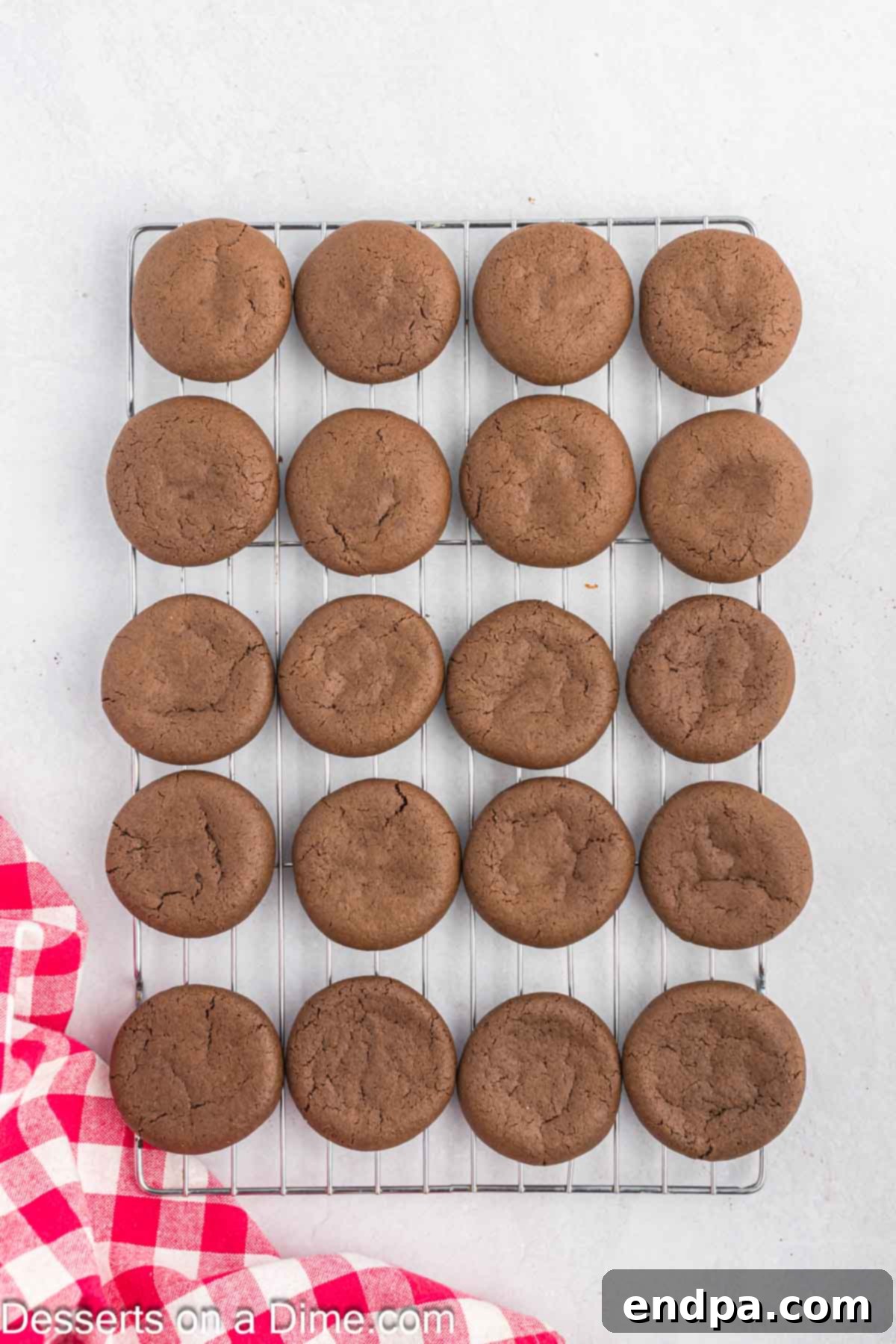 Cookies cooling on wire rack.
