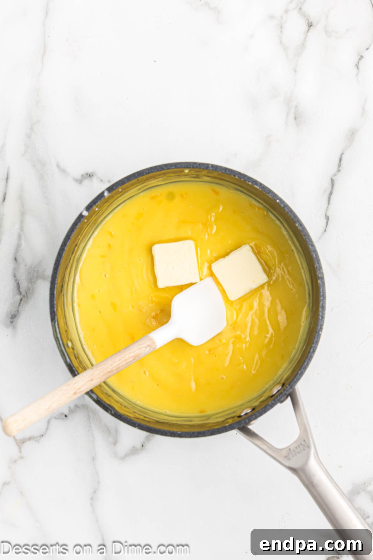 Butter added to mixture and combined.