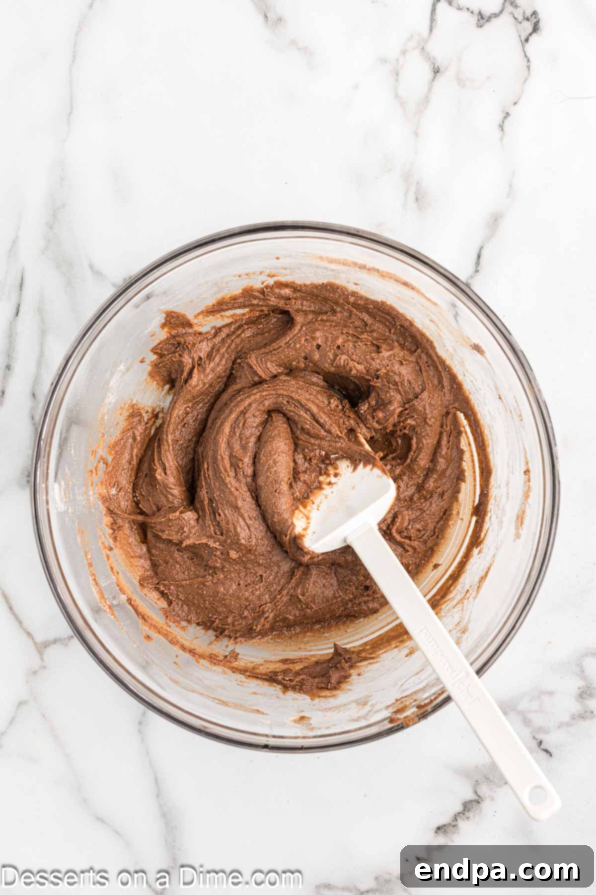 Decadent French Silk Brownies 4 Mixing bowl with brownie mix combined.