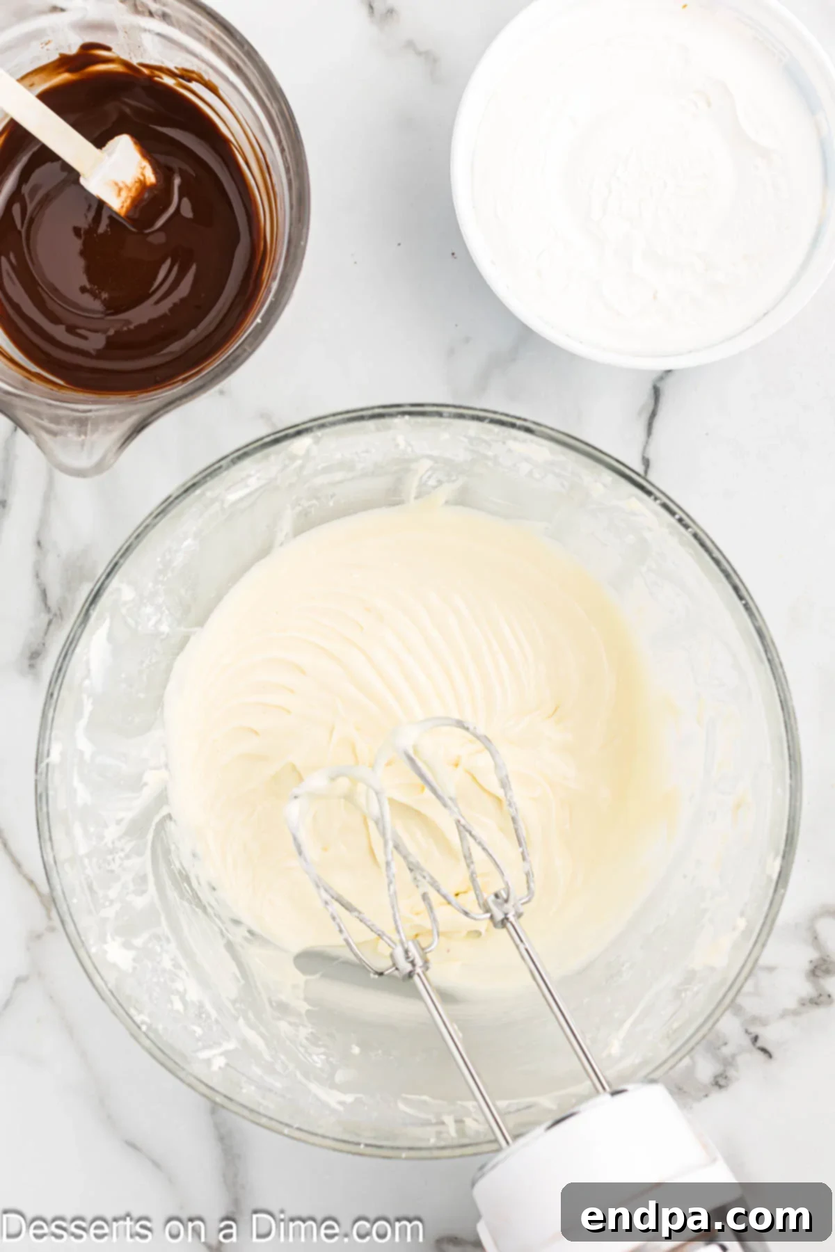 Decadent French Silk Brownies 8 Confectioners' sugar combined into mixture.