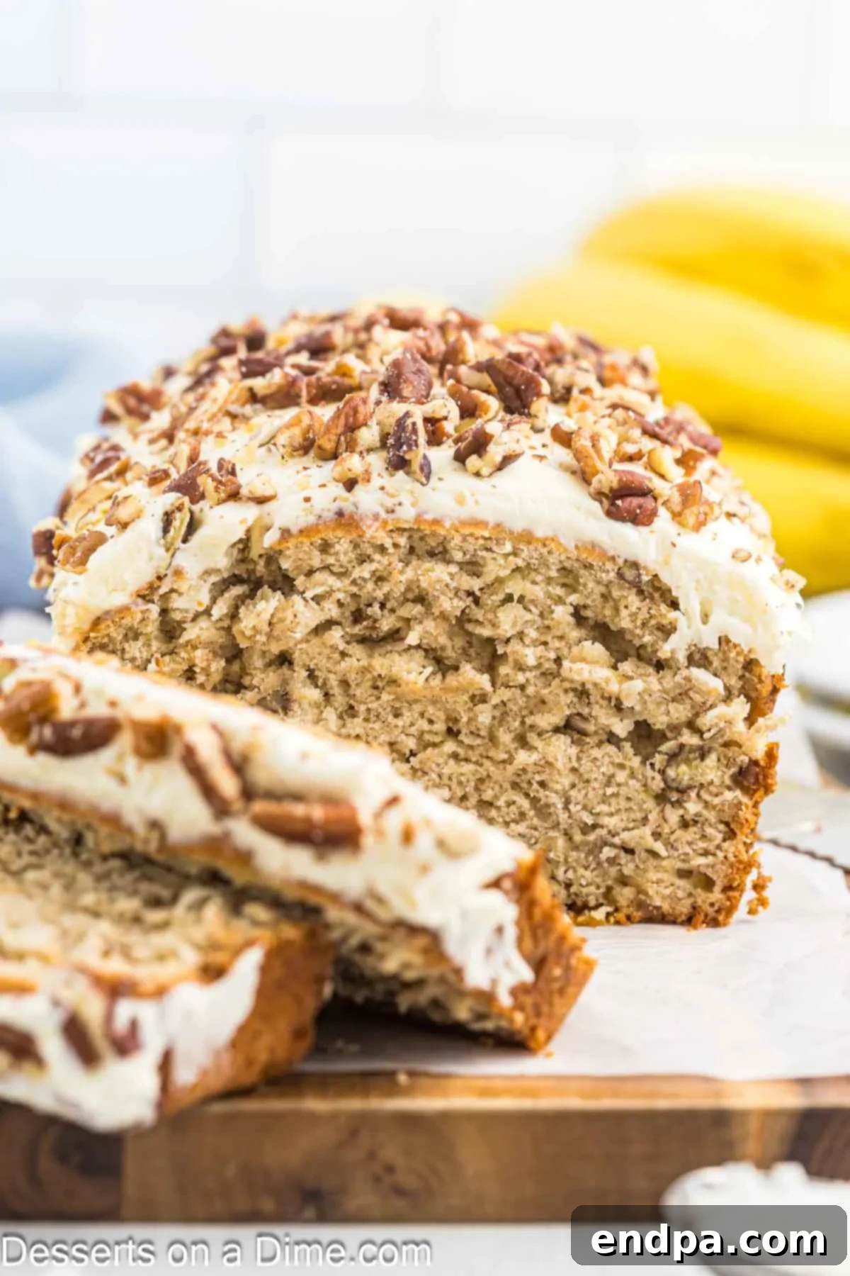 Hummingbird bread sliced and ready to serve.