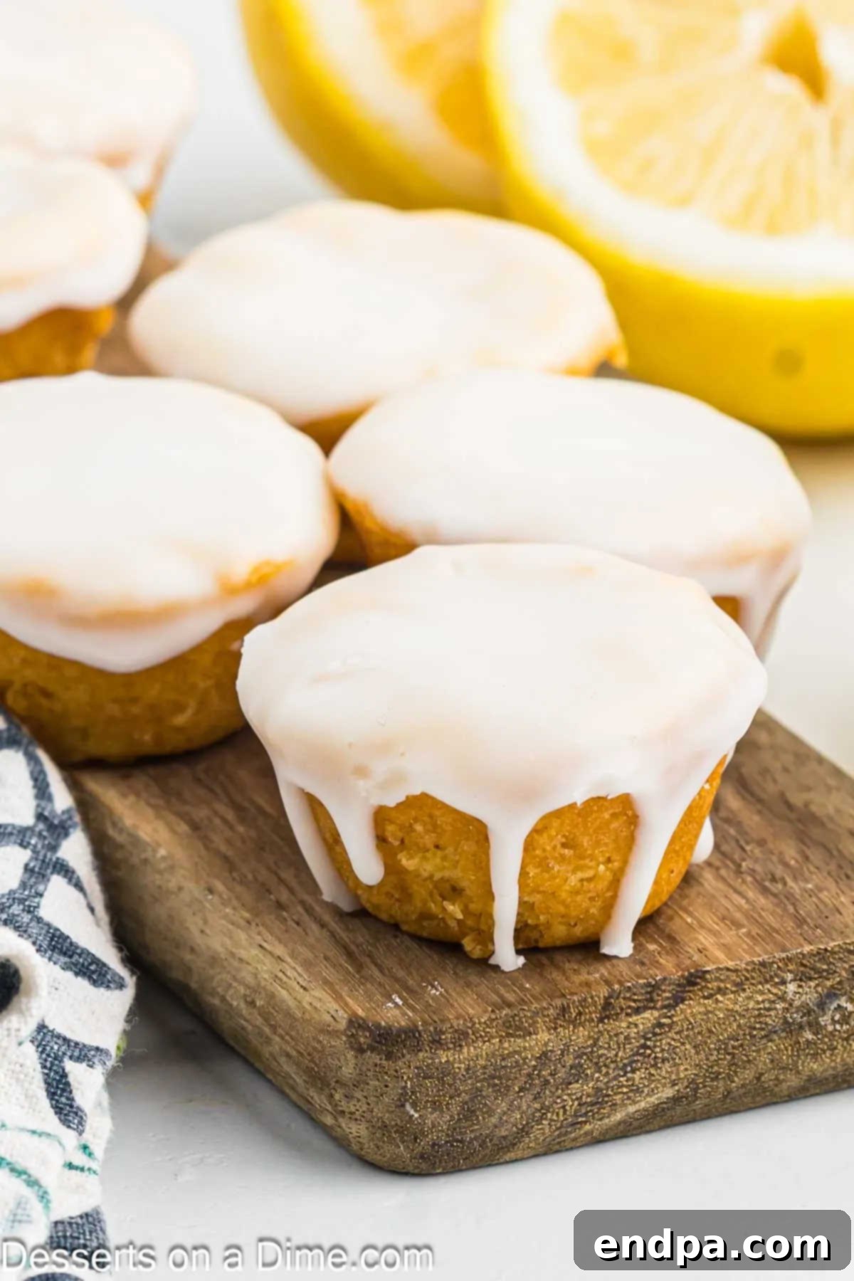 Finished Lemon Blossoms with a smooth lemon glaze.