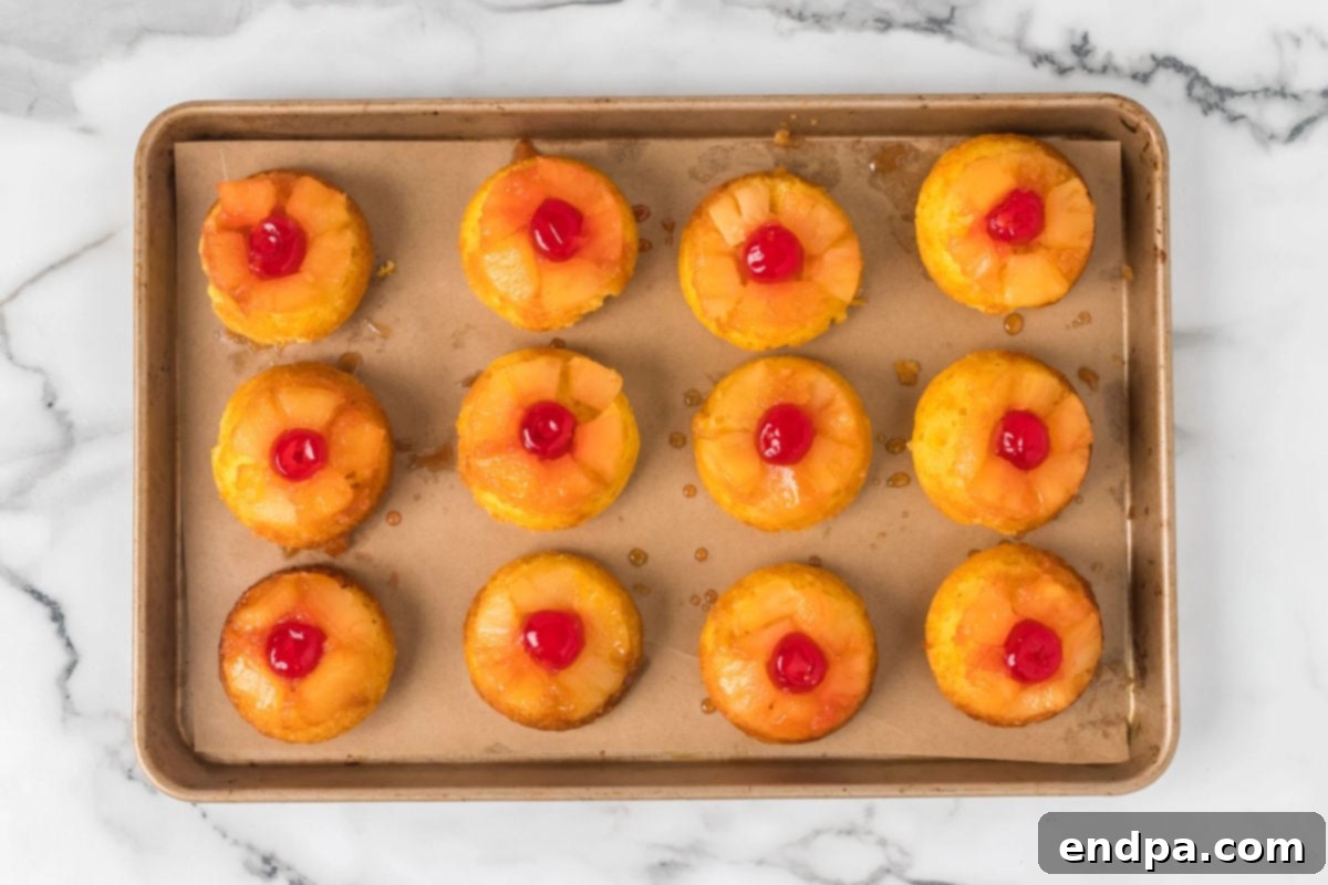 Cupcakes on baking sheet.