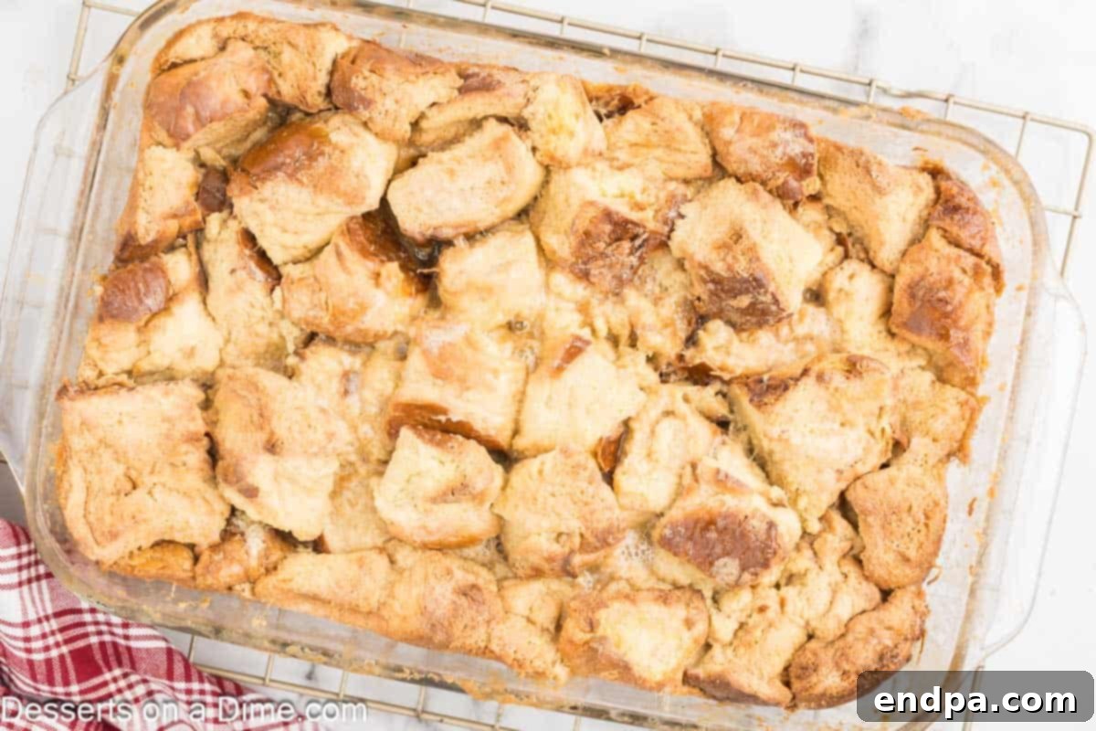 Caramel Bread Pudding in a baking dish.