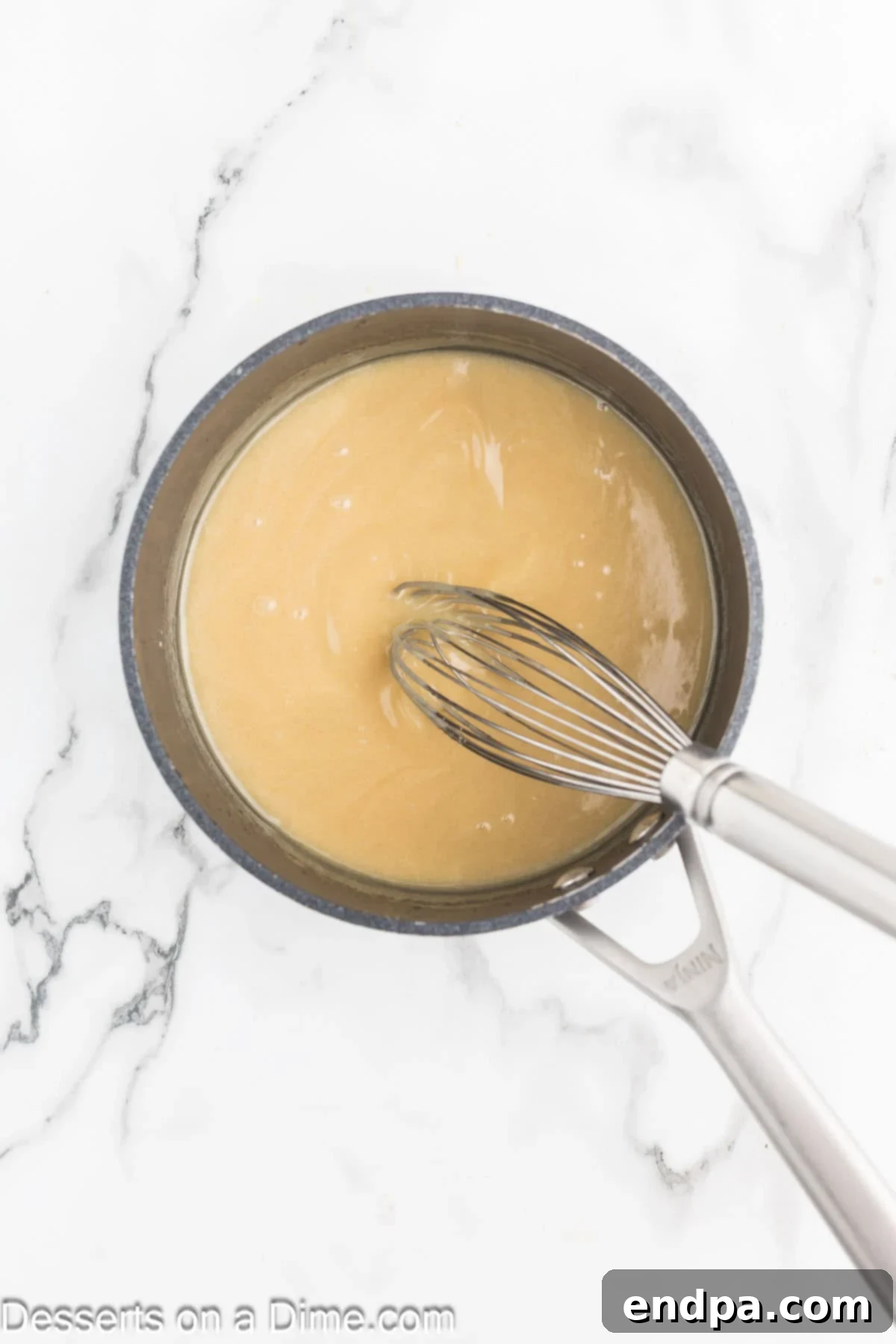 Brown sugar mixed into butter mixture.