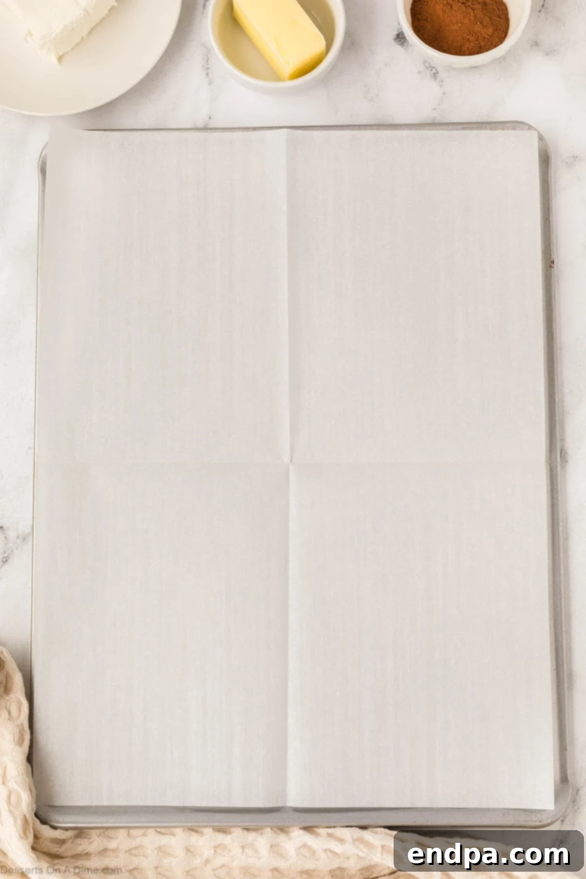 Sheet pan with parchment paper