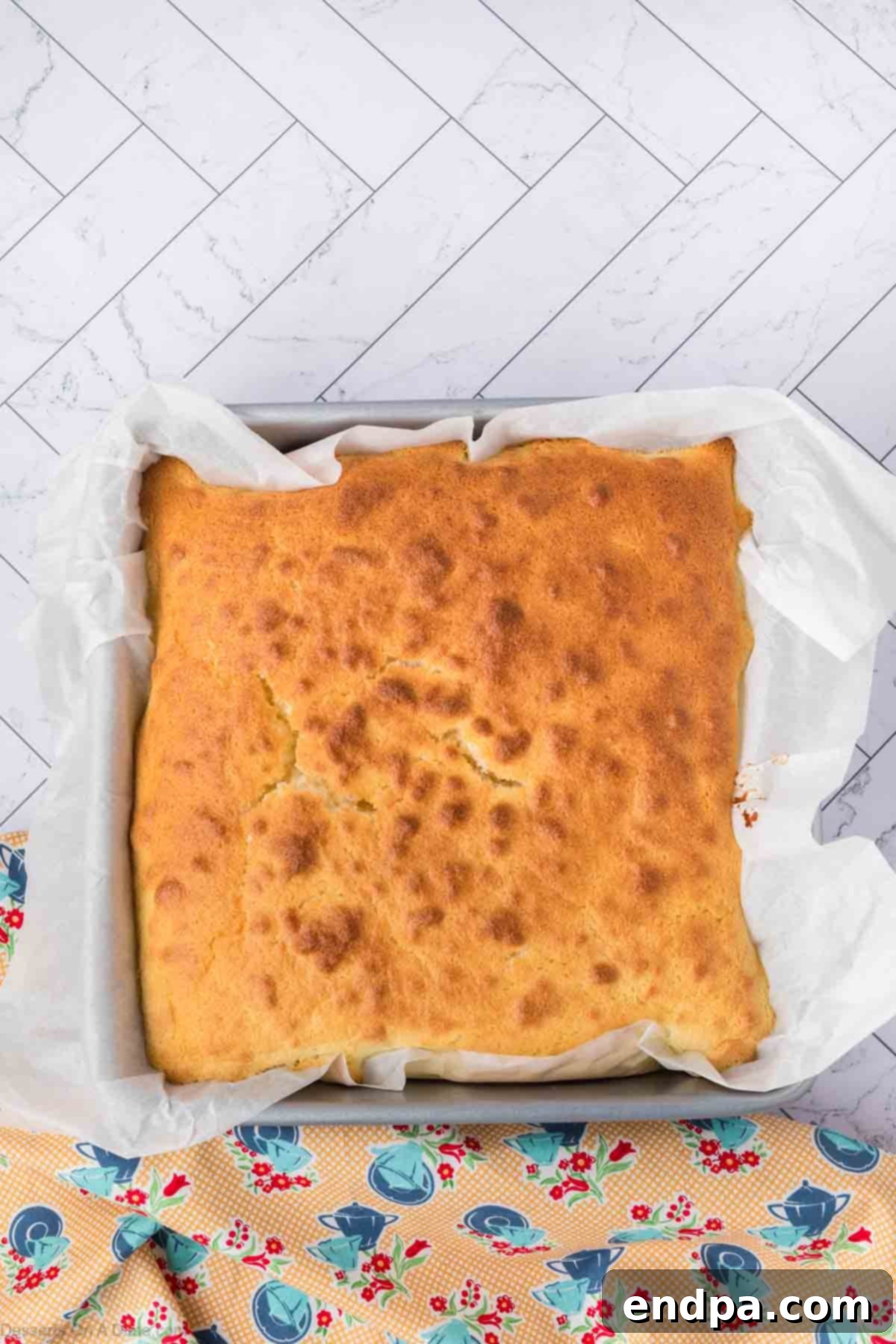 Enchanted Dessert 11 Cake cooling in pan.