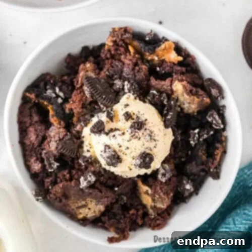 Cake Mix Magic: Effortless Dump Cake Delights 3 Oreo Dump cake with ice cream