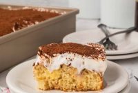 Tiramisu Infused Poke Cake