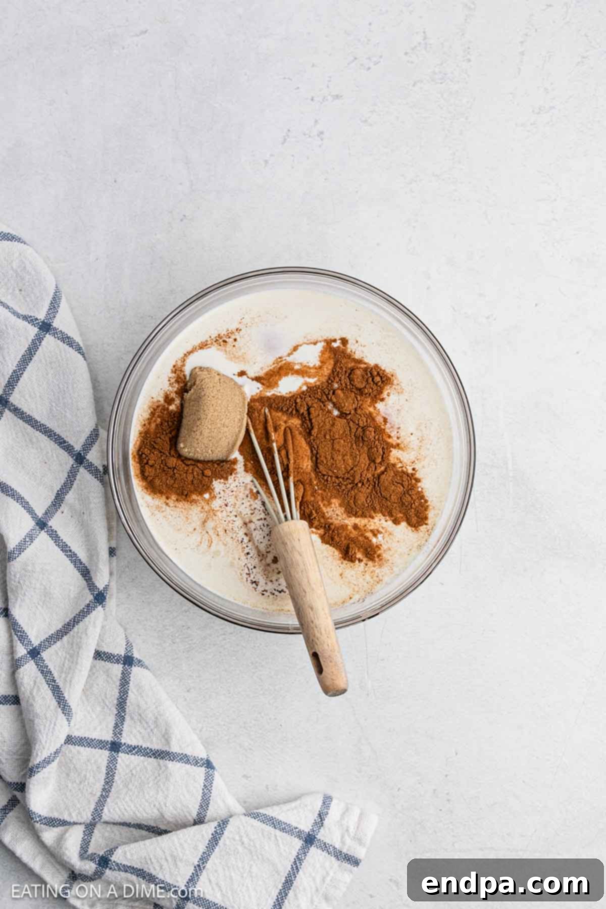 Custard mixture in a bowl