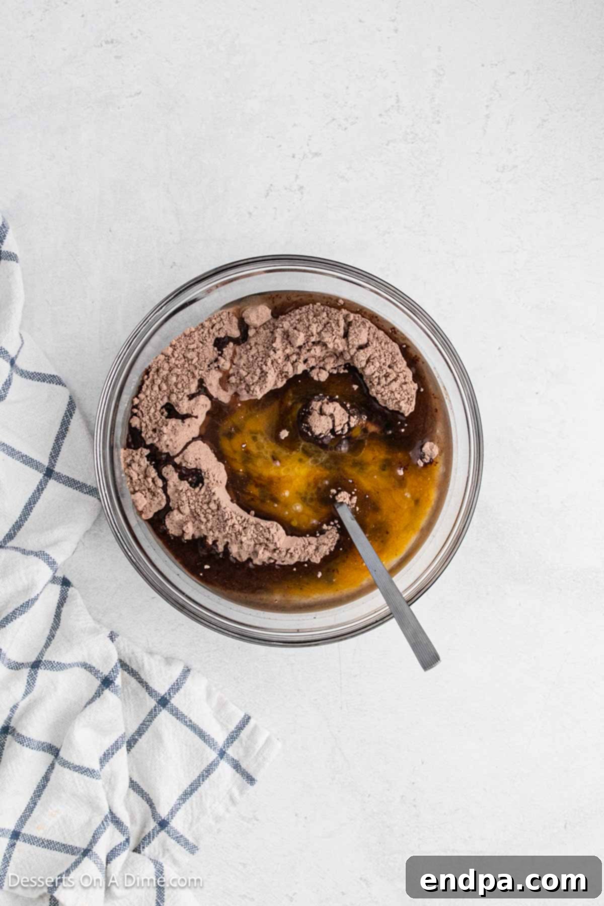 Slow Cooker Chocolate Fudge Brownies 5 Brownie mix combined in a bowl