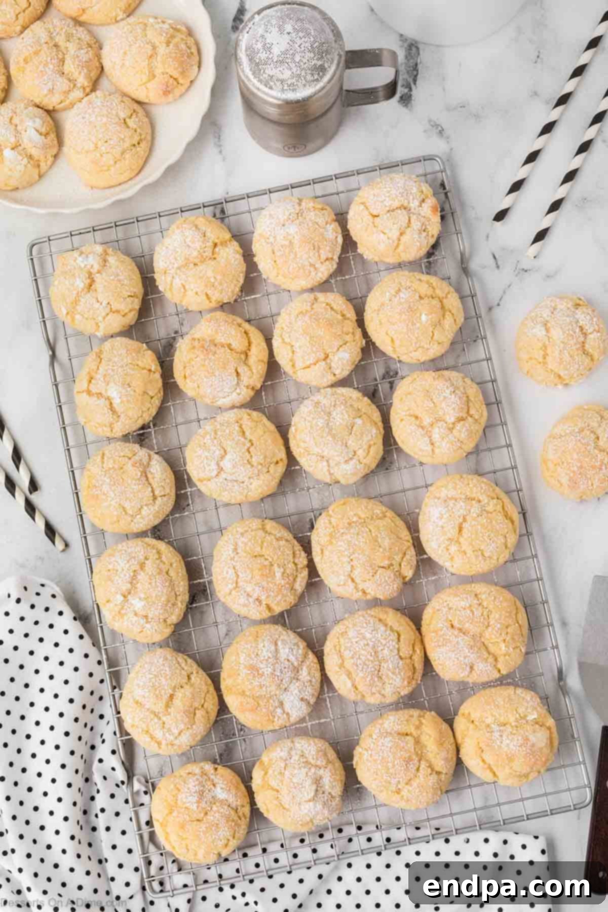 Cake Mix Butter Cookies: Ooey Gooey Goodness 11 Ooey Gooey Cookies on wire rack.